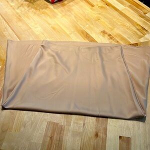 Mid length tan silk skirt